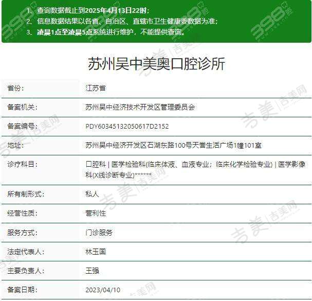 苏州吴中美奥口腔诊所医生简介