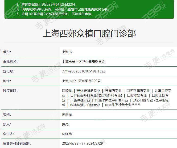上海西郊众植口腔门诊部基本情况