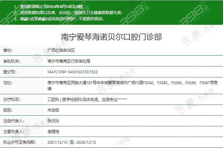 南宁爱琴海诺贝尔口腔门诊部基本情况